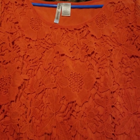 Lacey orange short sleeve top - Picture 4 of 4